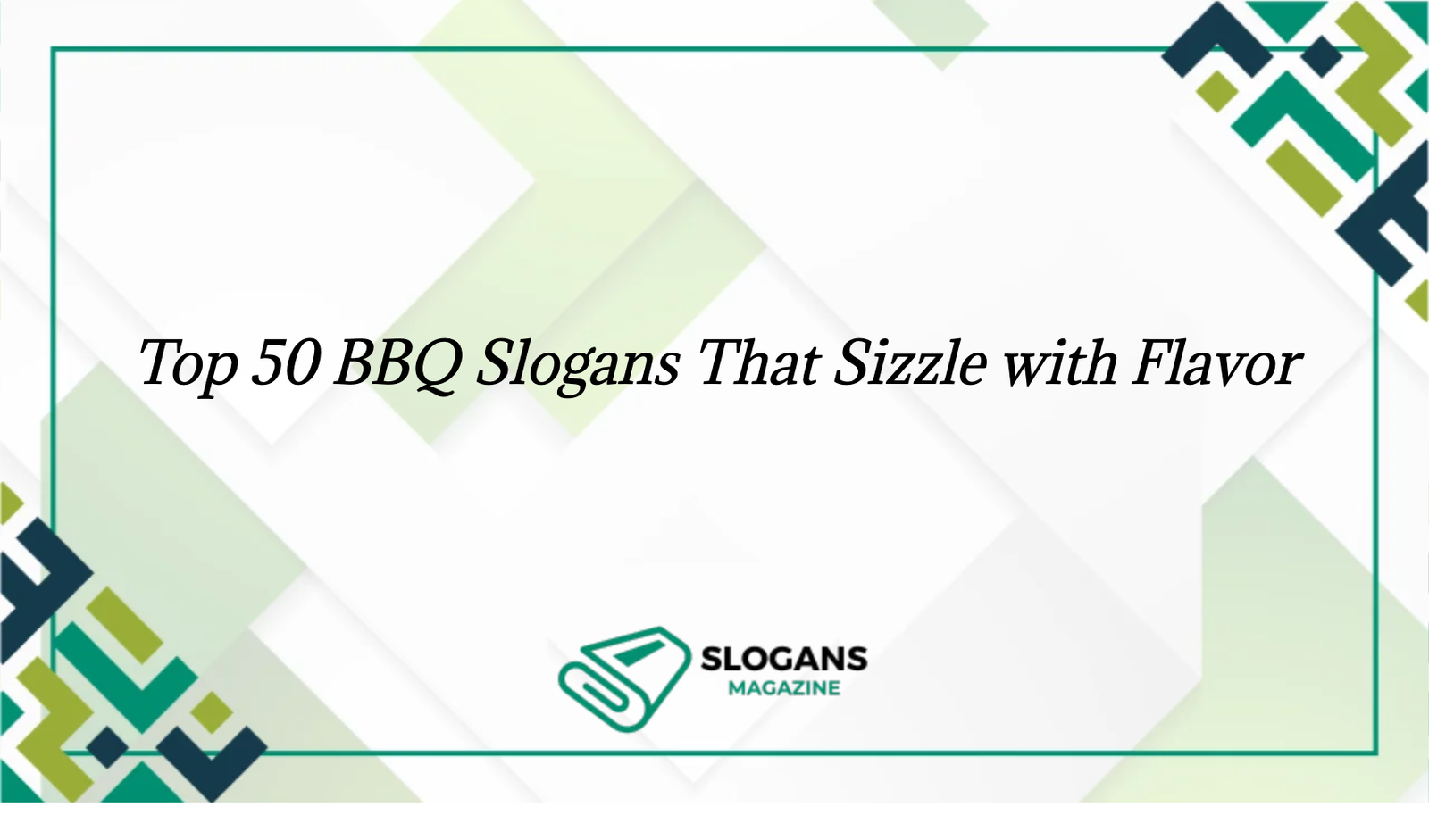 "Top 50 BBQ slogans graphic showcasing fiery and flavorful taglines"
